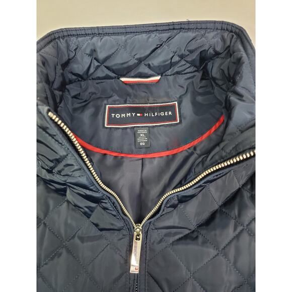 Tommy Hilfiger Jacket Womens XL Navy Blue Quilted Zip Classic Casual - Picture 6 of 11